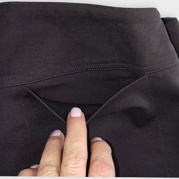 Eileen Fisher Womens Pants Sz Small Black Straight Front Zip Back Pockets - Picture 7 of 10